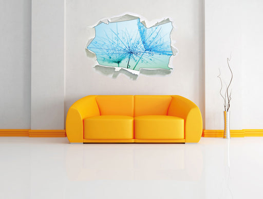 Pusteblume bedeckt mit Tropfen 3D Wandtattoo Papier Wand