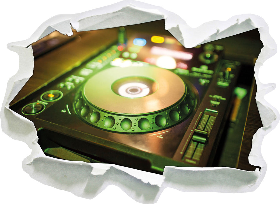 Pixxprint Grün beleuchteter DJ Pult, 3D Wandtattoo
