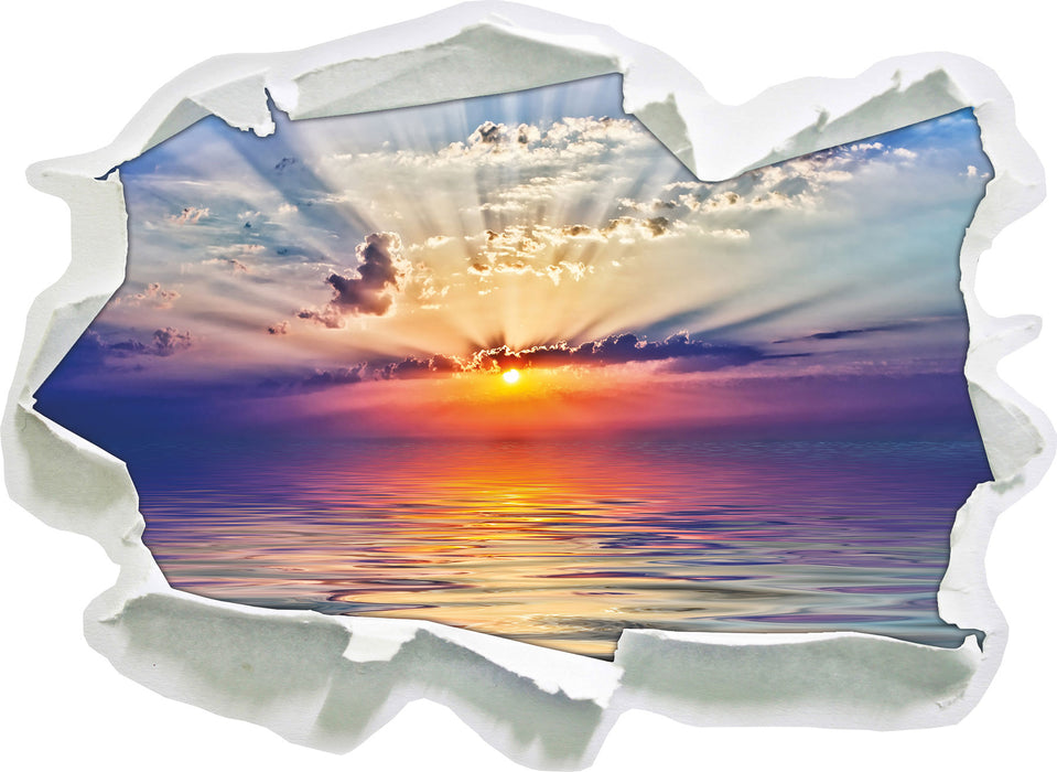 Pixxprint Sonnenaufgang im Meer, 3D Wandtattoo