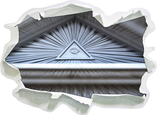 Dach mit Illuminati Auge  3D Wandtattoo Papier