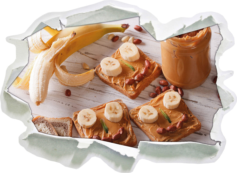 Pixxprint Erdnussbutter Bananen Sandwich, 3D Wandtattoo