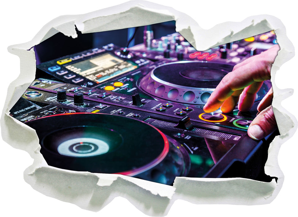 Pixxprint Modern beleuchteter DJ Pult, 3D Wandtattoo