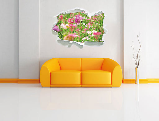 Wundervolle Blumenwiese 3D Wandtattoo Papier Wand