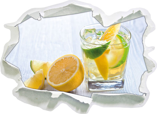 Gin Tonic Shot mit Zitronen  3D Wandtattoo Papier