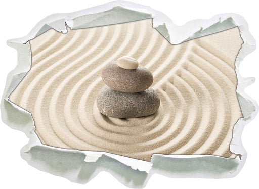 Steinmuster im Sand  3D Wandtattoo Papier