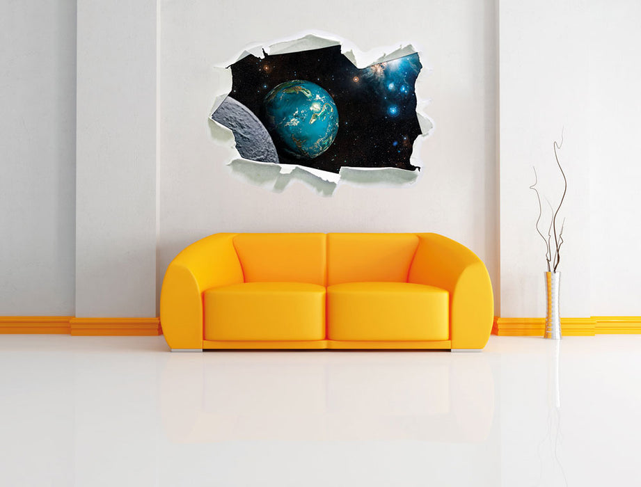 Planet Erde im Kosmos 3D Wandtattoo Papier Wand