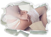 sexy Dame im Höschen und Strümpfe  3D Wandtattoo Papier