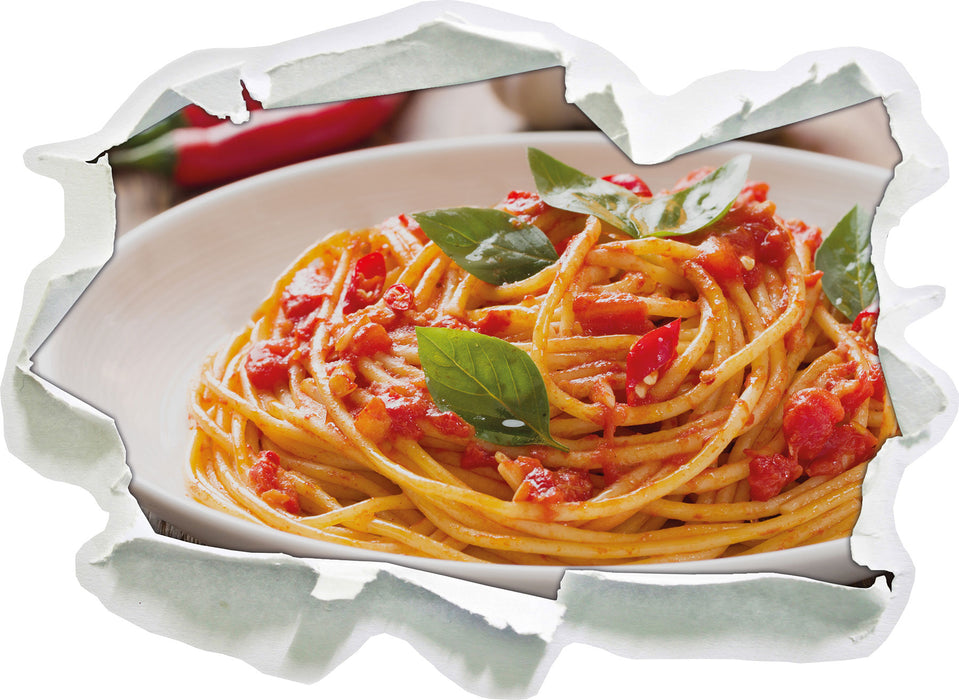 Rustikale italienische Spaghetti  3D Wandtattoo Papier