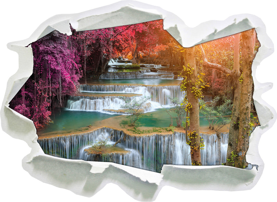 Wasserfall im Regenwald 3D Wandtattoo Papier