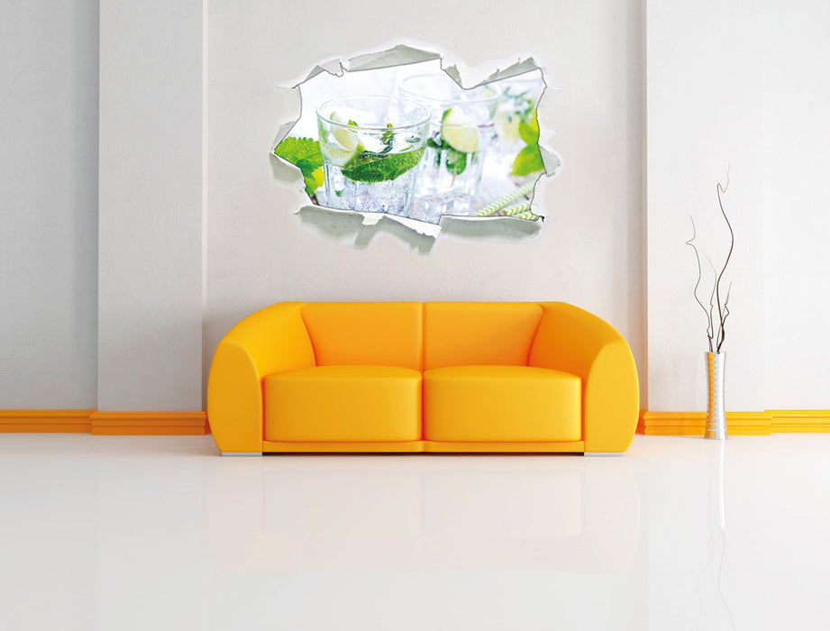 Mojito-Gläser mit Minze 3D Wandtattoo Papier Wand