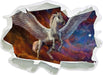Weißer Pegasus mit Engelsflügel  3D Wandtattoo Papier