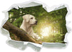Labrador Welpe im Wald  3D Wandtattoo Papier