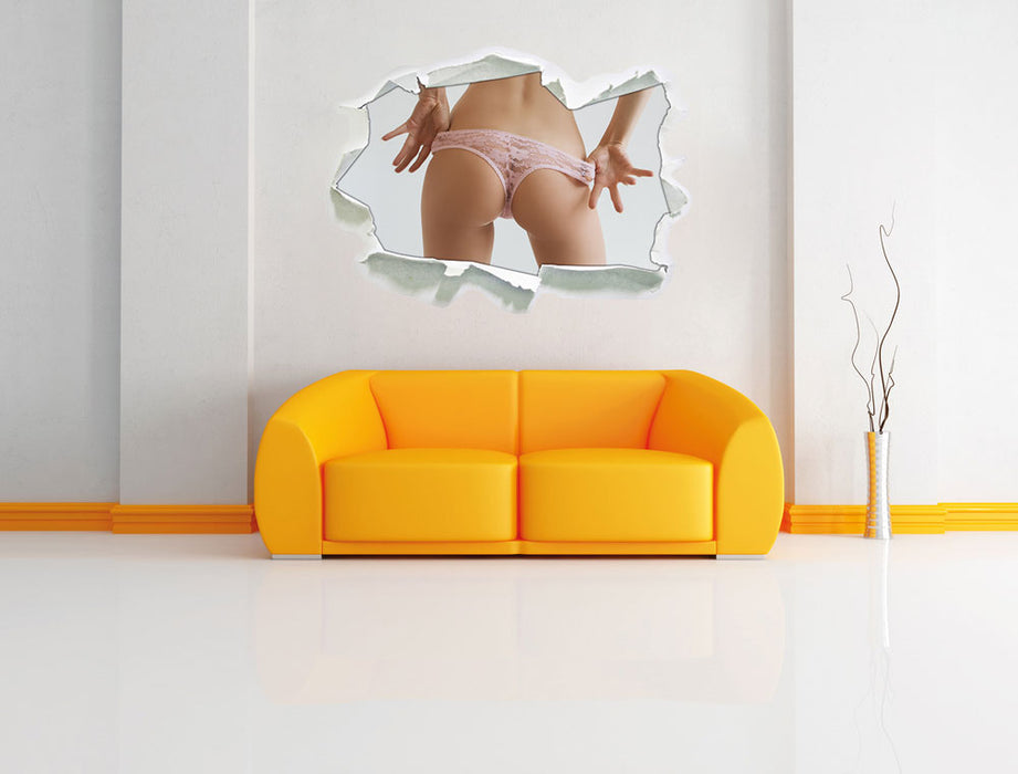 sexy Frauenpo in Unterwäsche 3D Wandtattoo Papier Wand