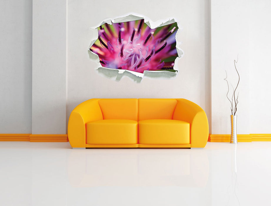 wunderschöne lila Blume im Fokus 3D Wandtattoo Papier Wand