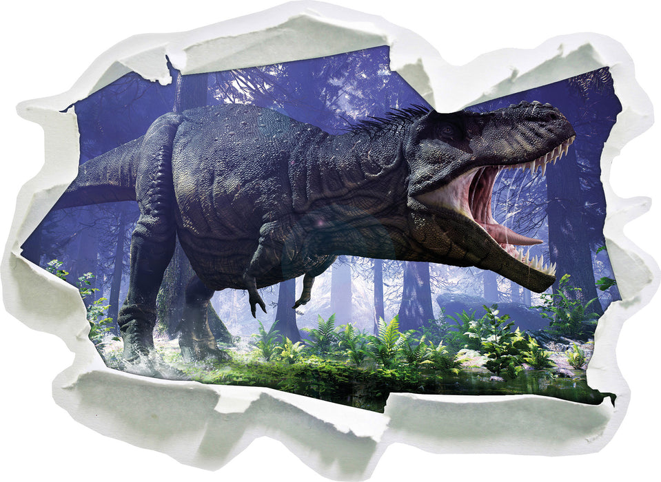 T-Rex Dinosaurier im Wald 3D Wandtattoo Papier