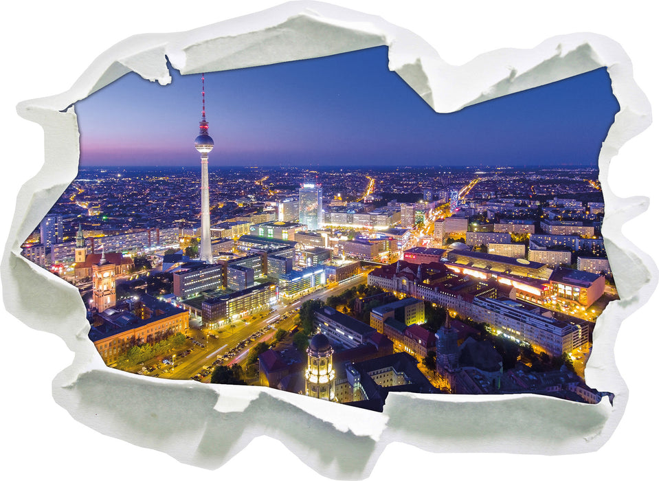 Berlin City Panorama  3D Wandtattoo Papier