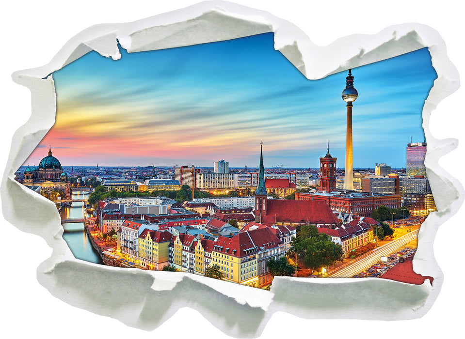 Berlin Panorama 3D Wandtattoo Papier