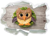 das lustige Eulen Sandwich  3D Wandtattoo Papier