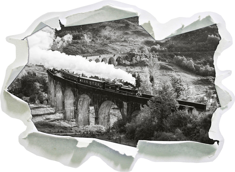 Lokomotive Glenfinnan Viadukt  3D Wandtattoo Papier