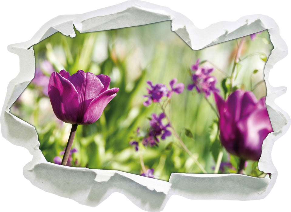 Blumen im Sonnenschein  3D Wandtattoo Papier