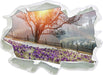 Krokusswiese in Gebirge  3D Wandtattoo Papier