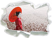 Geisha auf dem Feld  3D Wandtattoo Papier