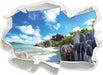 Seychellen Strand  3D Wandtattoo Papier