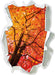 Feurige Herbstblätter  3D Wandtattoo Papier