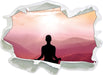 Meditierender Mensch in den Bergen  3D Wandtattoo Papier