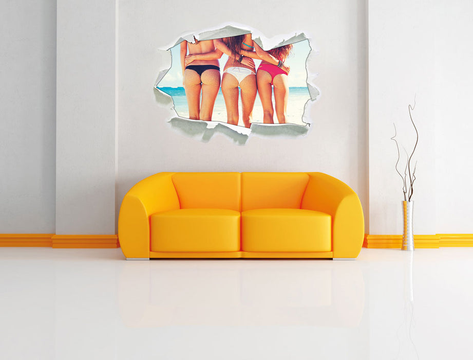 Schöne Mädchen in Bikinis 3D Wandtattoo Papier Wand