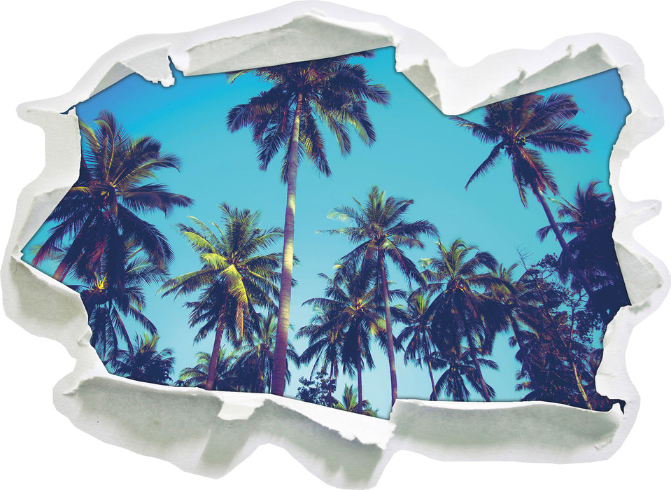 Tropische Palmen  3D Wandtattoo Papier