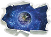 Planet Erde im Weltraum 3D Wandtattoo Papier