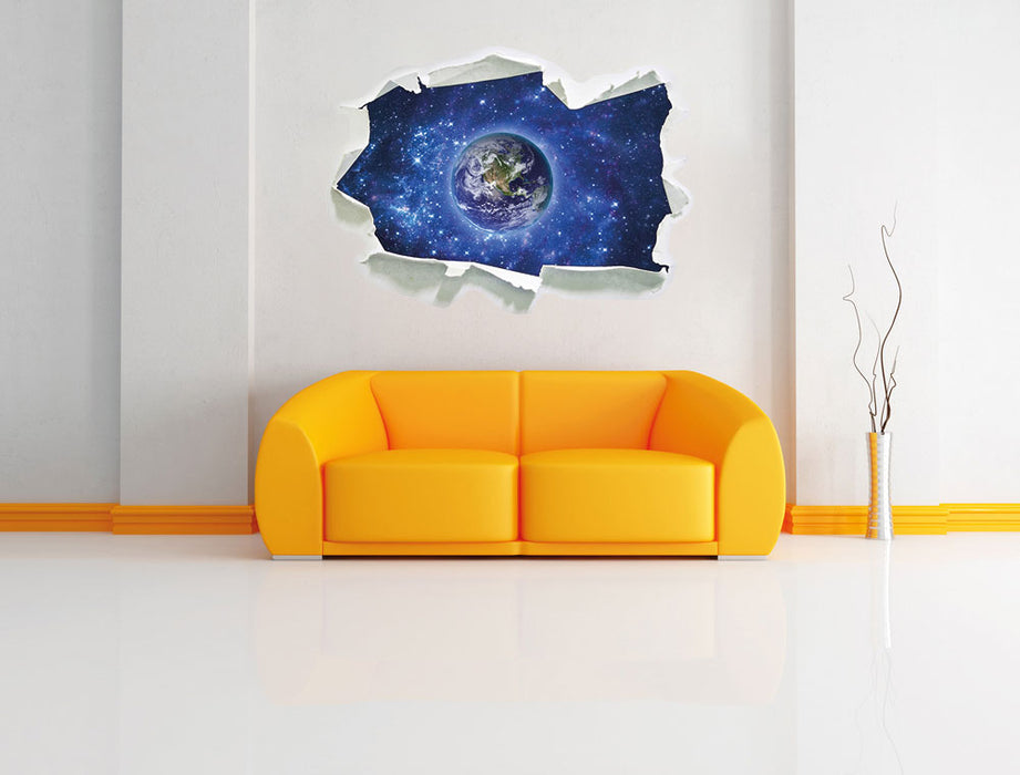 Planet Erde im Weltraum 3D Wandtattoo Papier Wand