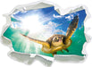 Grüne Meeresschildkröte  3D Wandtattoo Papier