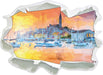 Kroatische süße Hafenstadt 3D Wandtattoo Papier