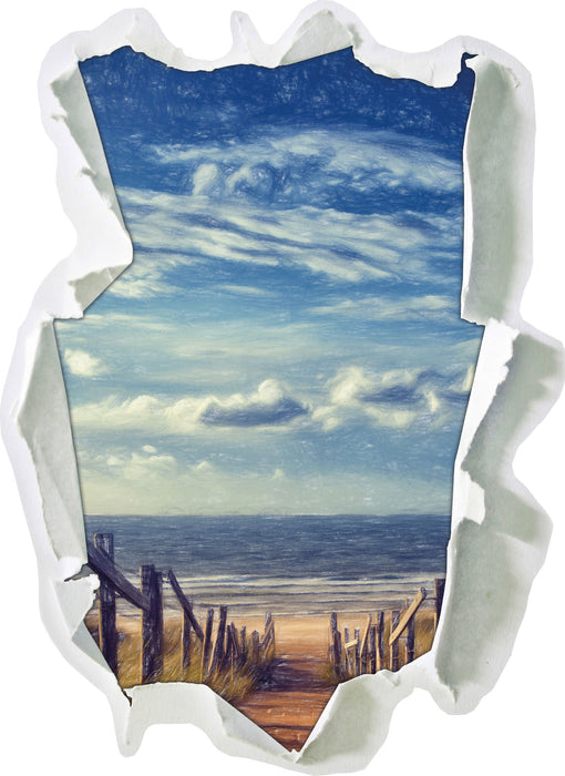 Pixxprint Weg zum Strand am Meer, 3D Wandtattoo