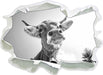 Portrait einer Kuh B&W 3D Wandtattoo Papier