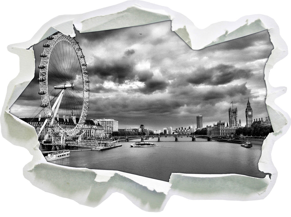 Riesenrad, London Eye 3D Wandtattoo Papier