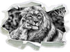 schöner Löwe mit Jungtier B&W 3D Wandtattoo Papier