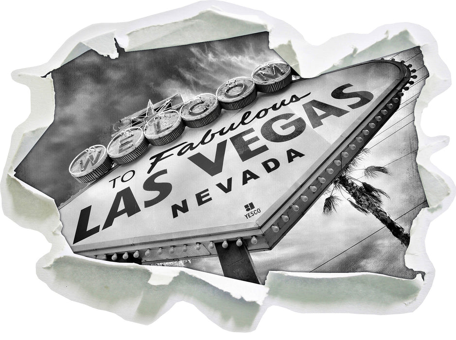 Las Vegas Retro Look 3D Wandtattoo Papier