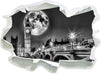 Big Ben vor Mond in London 3D Wandtattoo Papier