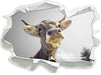 Lustiges Portrait einer Kuh B&W 3D Wandtattoo Papier