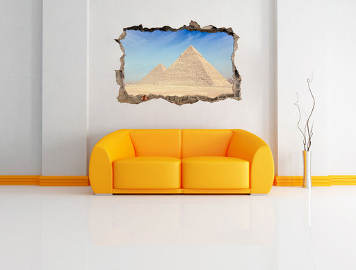 Beeindruckende Pyramiden von Gizeh 3D Wandtattoo Wanddurchbruch Wand