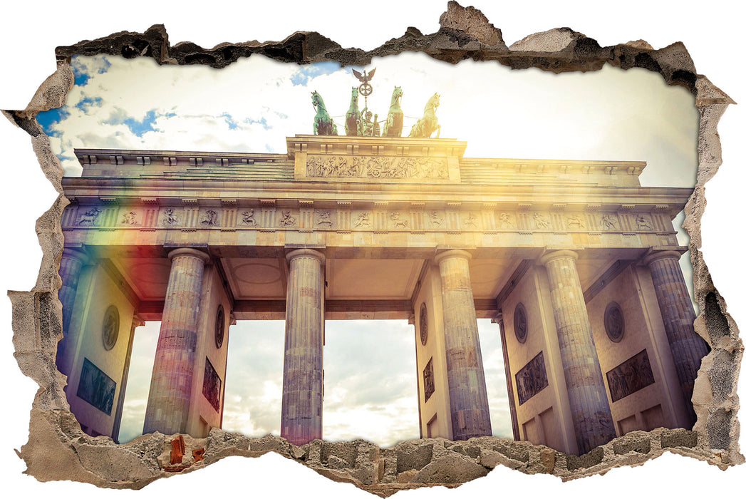 Brandenburger Tor in Berlin  3D Wandtattoo Wanddurchbruch
