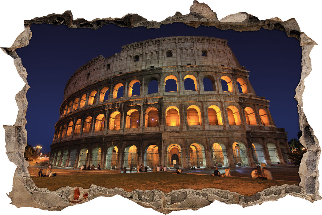 Colosseum in Rom  3D Wandtattoo Wanddurchbruch