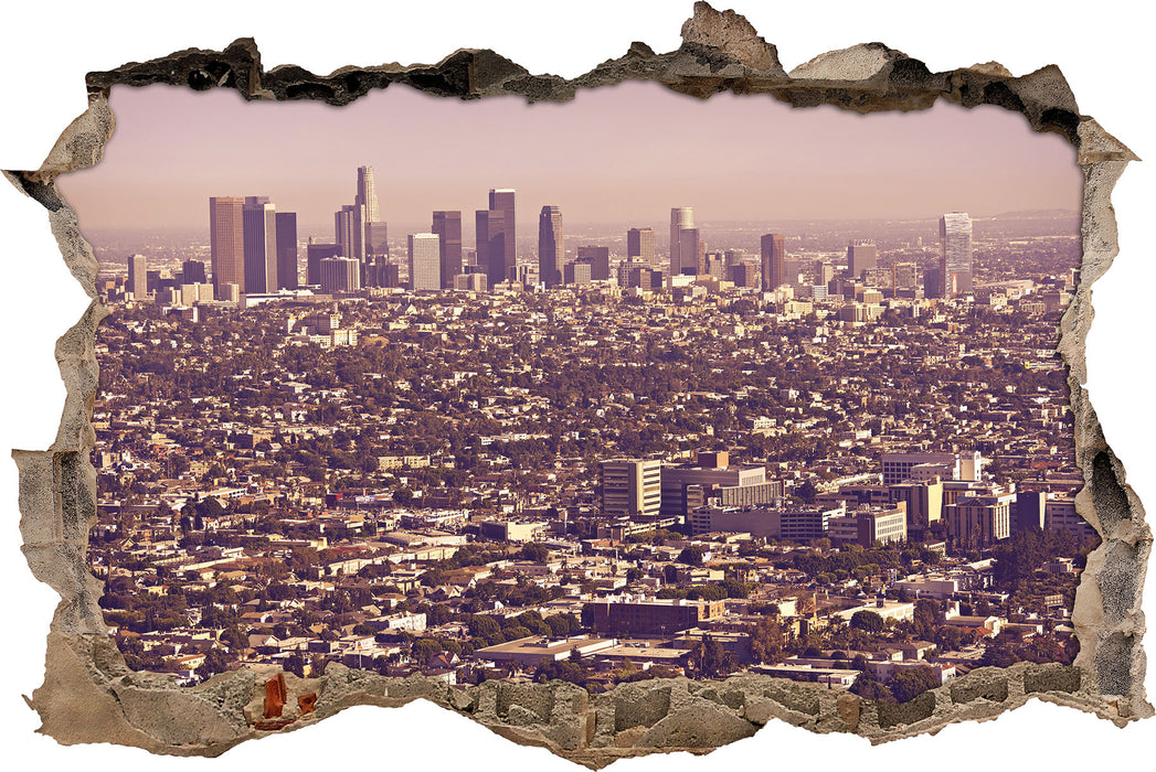 Pixxprint Skyline von Los Angeles, 3D Wandtattoo