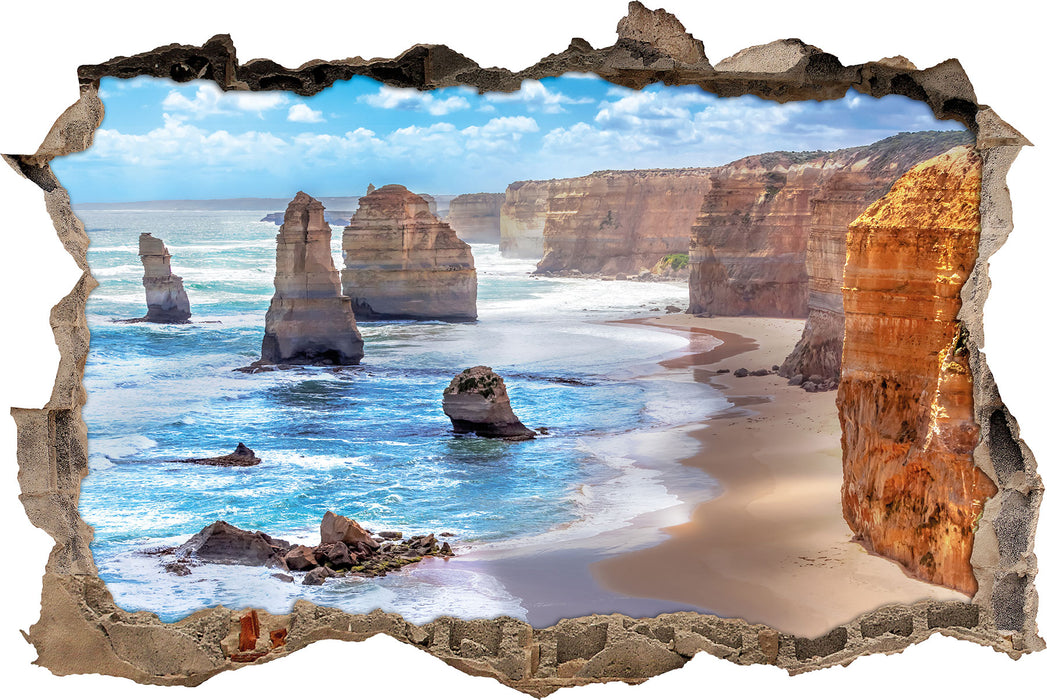 Pixxprint Steile wunderschöne Klippen, 3D Wandtattoo