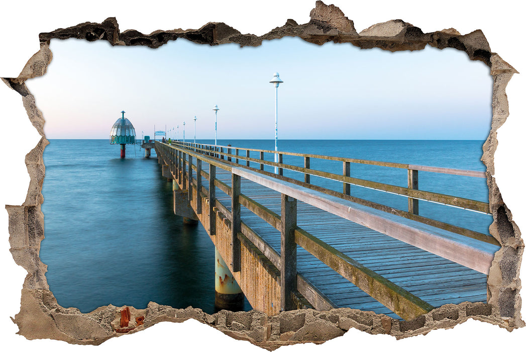 Pixxprint Traumhafter Steg ins Meer, 3D Wandtattoo