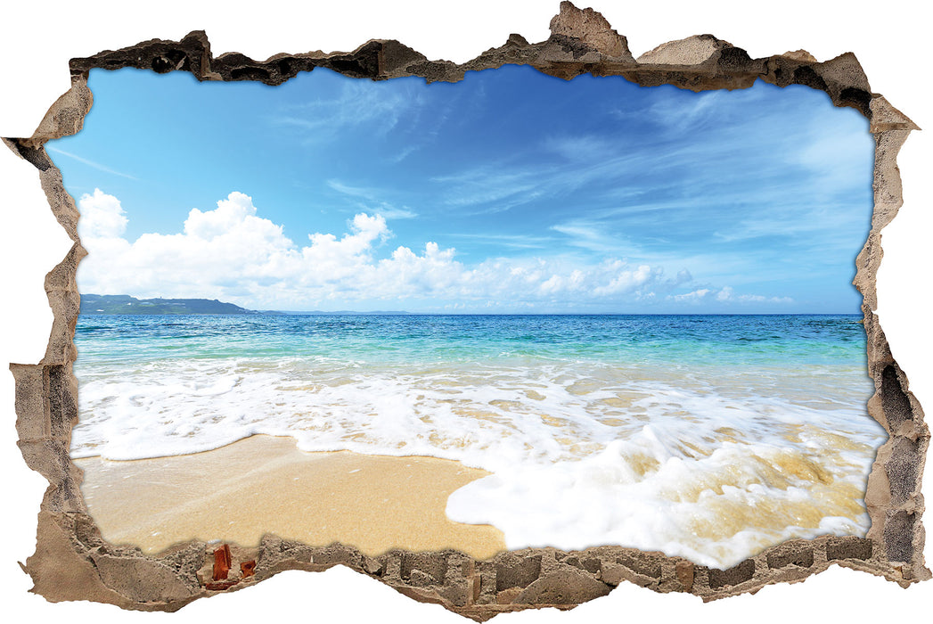 Pixxprint Strand bei Sonnenuntergang, 3D Wandtattoo