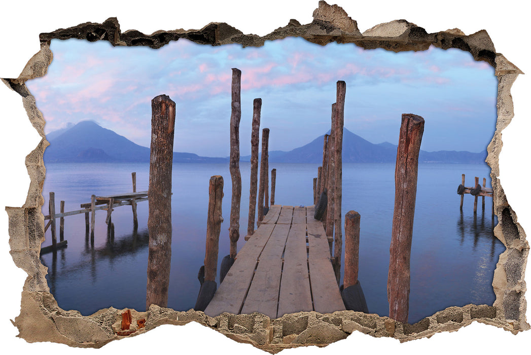 Pixxprint Holz im Wasser, 3D Wandtattoo